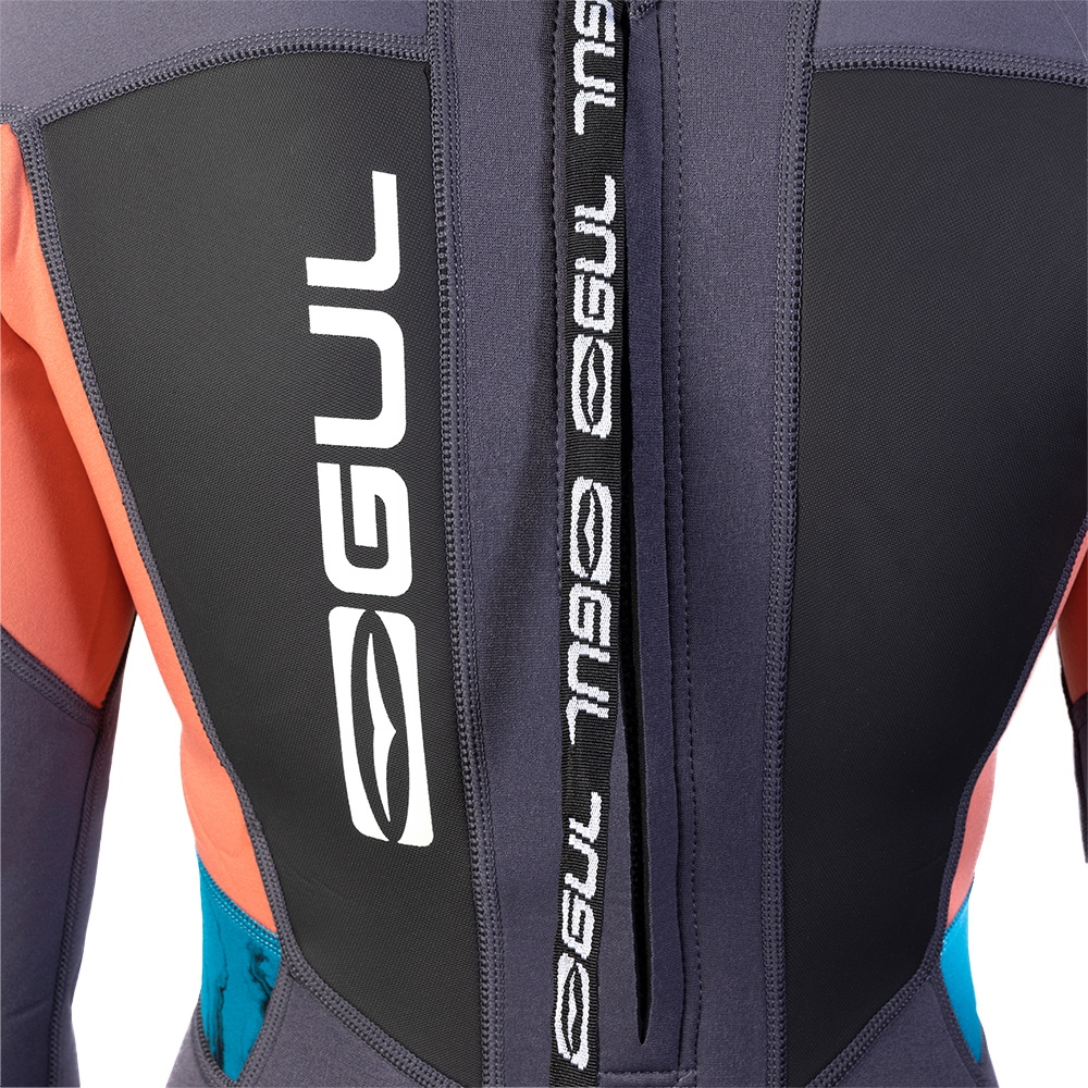 2025 Gul Kvinder Response 3/2mm Back Zip Våddragt Re1319-c1 - Grå / Coral